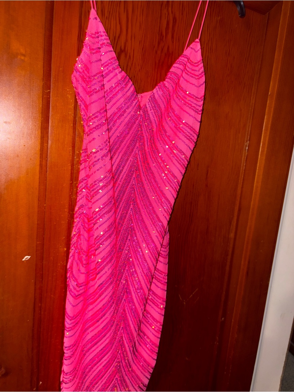 Windsor Hot Pink Sequin Slip Dress